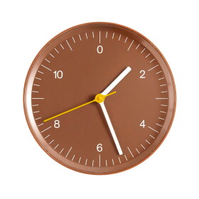 HAY Nástěnné hodiny Brown Recycled, hnědá barva, kov