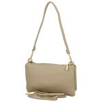 Stylová dámská semišová kabelka na rameno Amanda, tmavě béžová