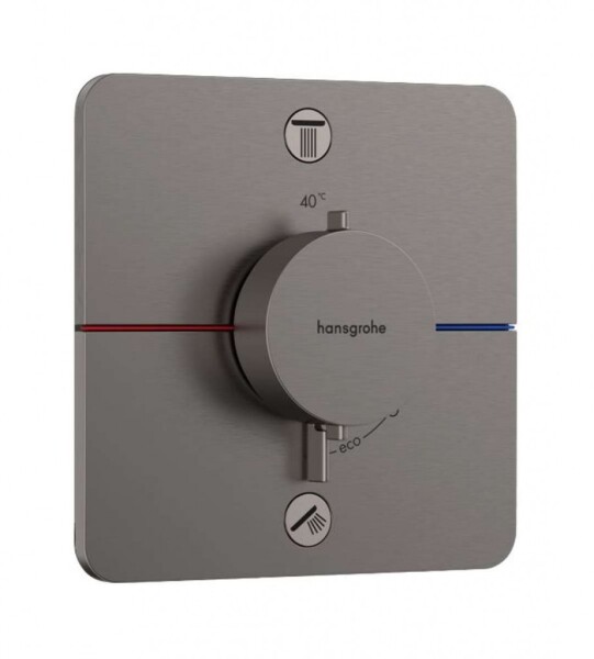 HANSGROHE - ShowerSelect Comfort Termostatická baterie pod omítku, pro 2 spotřebiče, kartáčovaný černý chrom 15583340