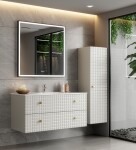 Erga Samira, LED zrcadlo 80x80cm v černém rámu, 2415 lm, 3 barvy světla, přední/zadní osvětlení, ERG-V01-SAMIRA-8080-BK