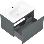 MEXEN/S - Orio koupelnová skříňka 70 cm s umyvadlem Vela, 1 šuplík, grafit mat/bílá mat 91A10-07047-1-BF66-W23M01