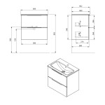 SAPHO CIRASA umyvadlová skříňka 58x54x39cm, dub alabama