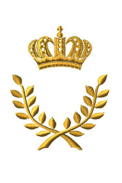 Rámeček k výšivce monogramu korunka a vavřín