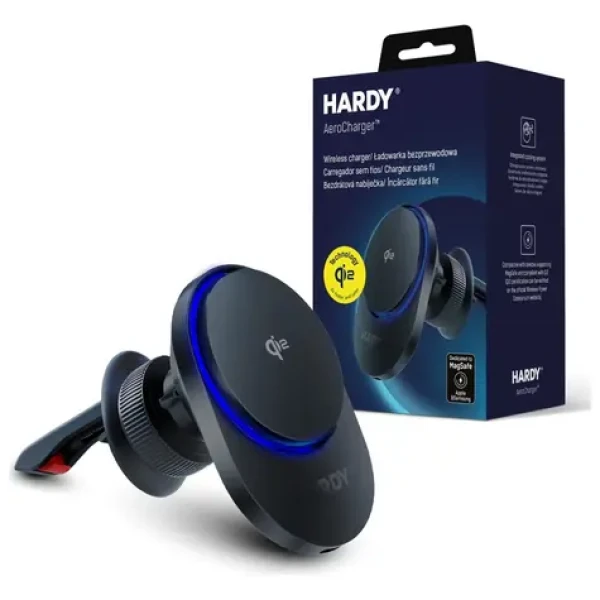 3mk HARDY AeroCharger držák na telefon do auta s indukční nabíječkou 15W MPP Qi2 černá (5903108646536)