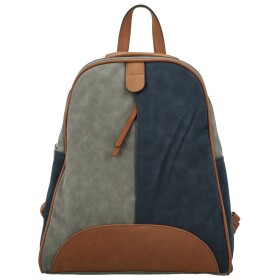 Trendy dámský koženkový kabelko-batoh Ticiana, šedo-modrý