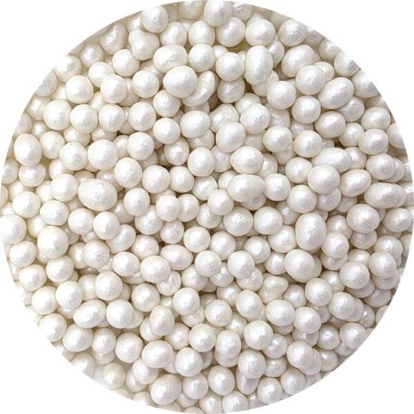 Cukrovo-rýžové perly bílé perleťové 7mm 80g - I LOVE CAKES