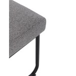 Židle jídelní, taštičkové pružiny v sedáku, madlo na opěráku, světle šedá látka, černý kov