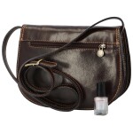 Stylová v pevném provedení dámská kožená crossbody Sajmon, tmavě hnědá