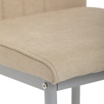 Židle jídelní, béžová látka, šedé kovové nohy