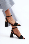 Dámské sandály na vysokém podpatku vyrobené z Eco Suede Black Upttima 40