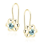 LUNICA Stříbrné květinkové náušnice GOLD AQUA 0713