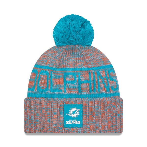 New Era Pánská zimní čepice Miami Dolphins NFL 2025 Sideline Sport Knit