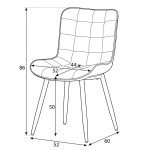 Jídelní židle, šedá, látka, HC-462 GREY2