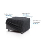 Super strečové potahy RUBINIA antracitová taburet (40 - 60 cm)
