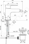 IDEAL STANDARD - Cerafine D Bidetová baterie s výpustí, chrom BC691AA