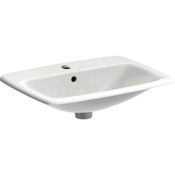 GEBERIT - Selnova Square Umyvadlo 60x45 cm, s 1 otvorem pro baterii, s přepadem, bílá 500.307.01.1