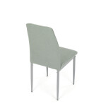 Židle jídelní, zelená látka, šedé kovové nohy