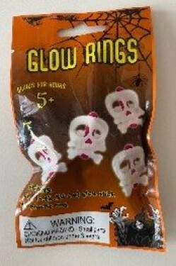 Svítící prstýnek Lebka 4 ks - Albi