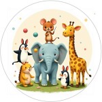 Obrázek Jedlý papír na dort Safari kamarádi