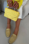 Dámské Mokasyny Loafersy s Ozdobným Prvkem Žluté Evelora 39