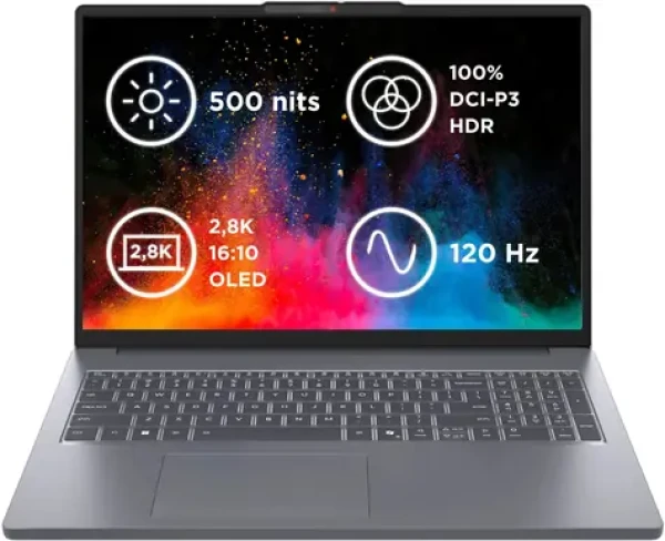 Lenovo IdeaPad Slim 3 16ARP10 šedá / 16" 2.8K / AMD Ryzen 5 7535HS / 16GB / 512GB SSD / AMD Radeon / W11H (83K80054CK)