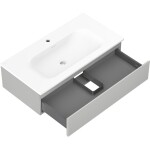 MEXEN/S - Orio koupelnová skříňka 90 cm s umyvadlem Vela, 1 šuplík, šedá mat/bílá mat 91A10-09023-1-BF62-W23M01