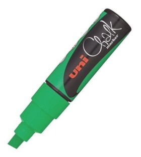 Křídový popisovač UNI - PWE-8K Chalk Marker, 8 mm, fluo-zelený