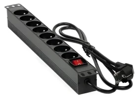 MHPower PDU-FR4K8 černá / Rozvodný panel / 19" / 8x 230V / 16A / 4000W / kabel 1,8 m (PDU-FR4K8)