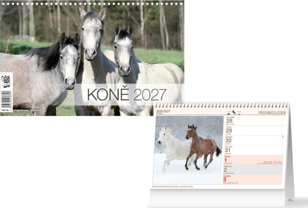 Kalendář 2027 stolní Koně