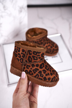 Dětské Sněhule Semišové Teplé Leopard Gooby 30