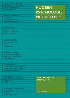 Hudební psychologie pro učitele, 2. vydání - František Sedlák