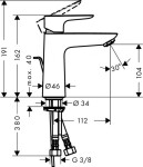 HANSGROHE - Talis E Umyvadlová baterie s výpustí, chrom 71710000