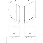 MEXEN/S - Lunar-B L sprchové dveře křídlové levé 130, transparent, nikl kartáčovaný 832SL-130-050-97-00-L