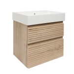 Koupelnová skříňka 2 zásuvková s umyvadlem Naturel Savona 58x53x44,8 cm dub Halifax mat SAVONA260DHSAT SAVONA260DHSAT