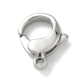 Ozdobná karabinka z nerezové oceli - platinová - 12 x 10 x 4 mm - 1 ks