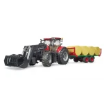 Bruder 3198 Traktor Case IH Optum 300 CVX s čelním nakladačem a přepravníkem na balíky