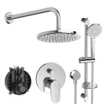 IDEAL STANDARD - Cerafine O Sprchový set s baterií pod omítku, s tělesem, 3 proudy, průměr 20 cm, chrom BD189AA
