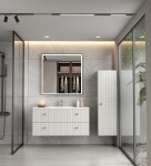 Erga Samira, LED zrcadlo 80x80cm v černém rámu, 2415 lm, 3 barvy světla, přední/zadní osvětlení, ERG-V01-SAMIRA-8080-BK