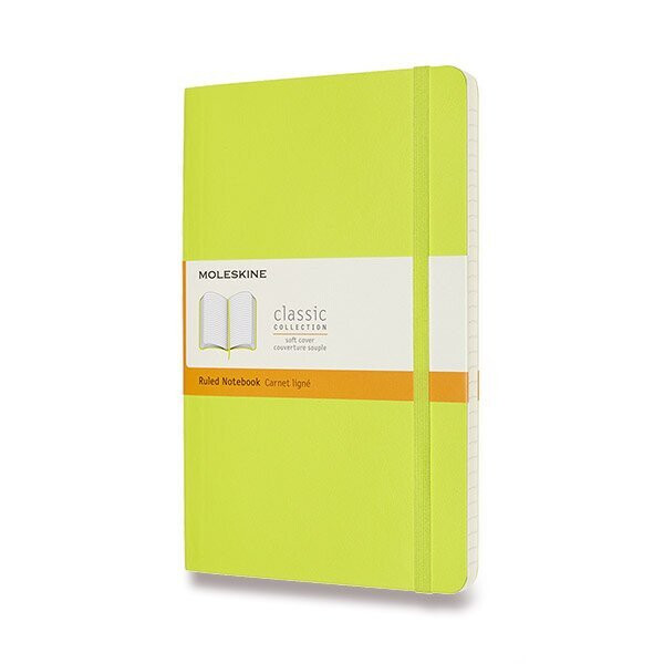 Zápisník Moleskine - měkké desky, L, linkovaný - limetka