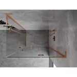 MEXEN/S - Mist-H L Duo sprchový kout dveře křídlové 75 x 100, transparent, měď kartáčovaná 8A5L-075L-100P-65-00
