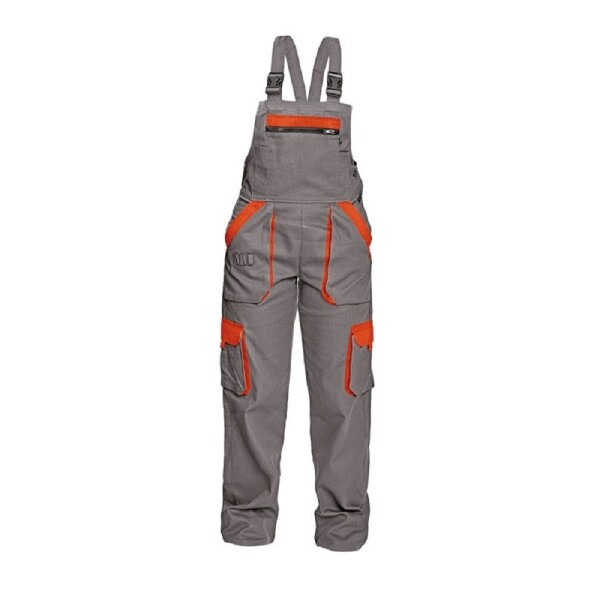 Montérkové kalhoty MAX LADY dámské s laclem DOPRODEJ šedo/oranžové 260g/m2 šedo/oranžové - 50