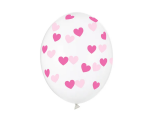 Balónek tmavě růžové srdíčka 6 ks 30 cm Balónek tmavě růžové srdíčka 6 ks 30 cm
