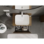 MEXEN/S - Rivel koupelnová skříňka pod umyvadlo 70 cm s deskou, 1 šuplík, reliéf , ořech 91A20-07047-1-BFC86