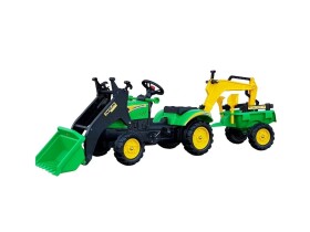 Mamido Šlapací traktorbagr s přívěsem Benson zelený