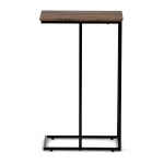 Odkládací stůl, MDF deska, dekor staré dřevo, černý kov