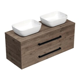 Koupelnová skříňka s černou úchytkou a krycí deskou SAT Cube Way 120x47,5x46 cm dub Wellington mat CUBE46C1203DW45 CUBE46C1203DW45