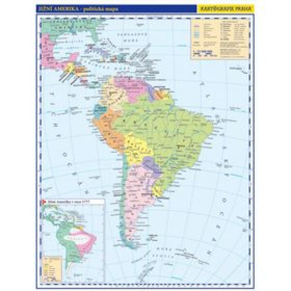 Jižní Amerika příruční politická mapa