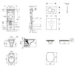 GEBERIT - Duofix Set předstěnové instalace, klozet Alpha se sedátkem, tlačítko Sigma01, alpská bílá SANI11CD3114