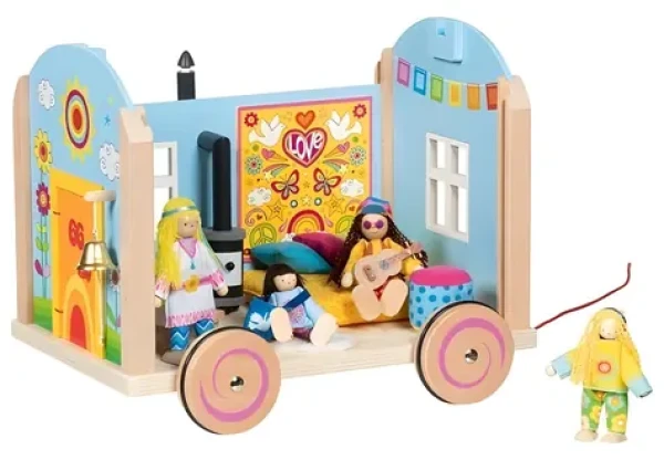 GOKI Dřevěný karavan pro panenky