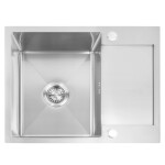 REA - Ocelový dřez Paul BRUSH NICKEL s kuchyňskou baterií KPL-96009